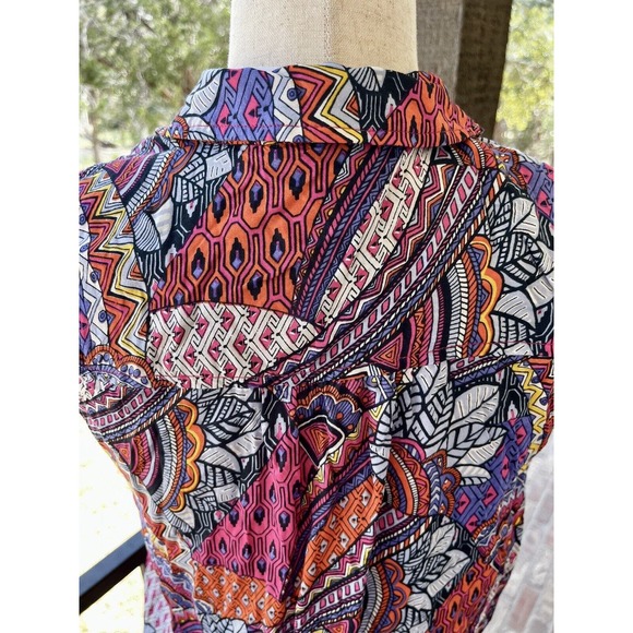 Maeve by Anthropologie Women’s Size Medium Whimsical Pintuck Button Sleeveless - Picture 8 of 14